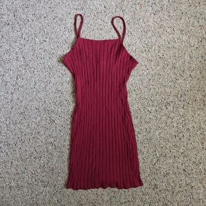 SHEIN Red Ribbed Mini Slip Dress size S